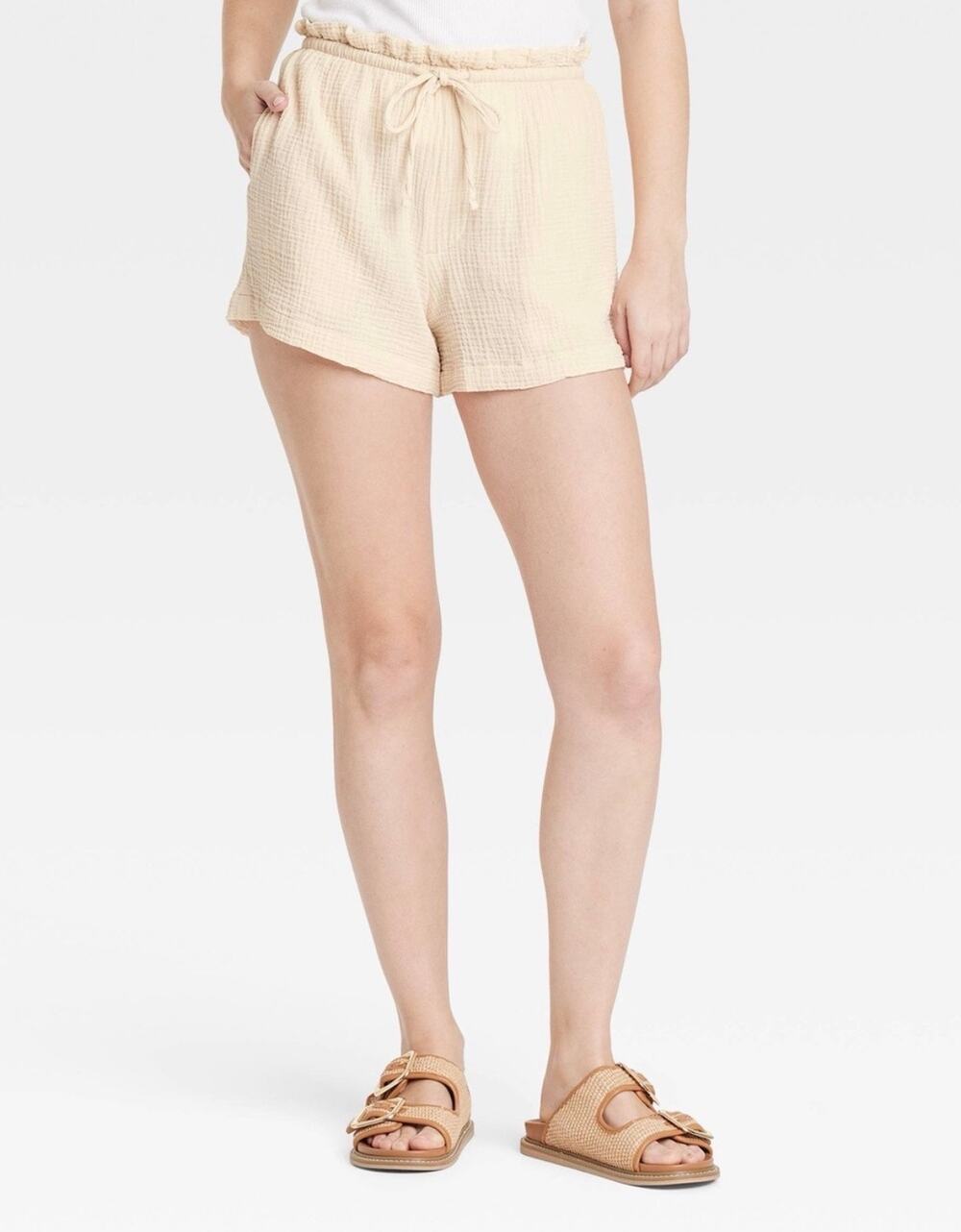Universal Thread | Cream Cotton Gauze Shorts Plus 2X Pull On